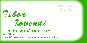 tibor kovendi business card