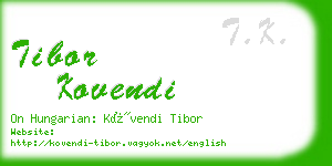 tibor kovendi business card